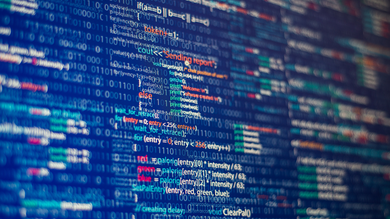 Computer program overlaying binary code.