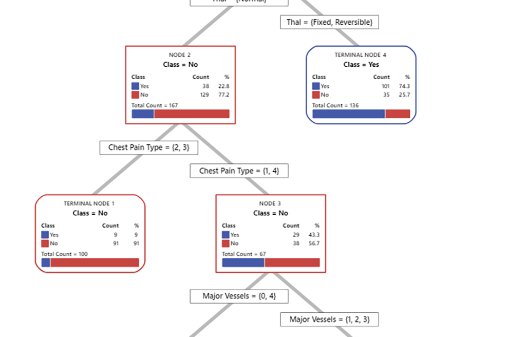 Classification and regression tree mapping to help make data informed decisions about diagnoses.