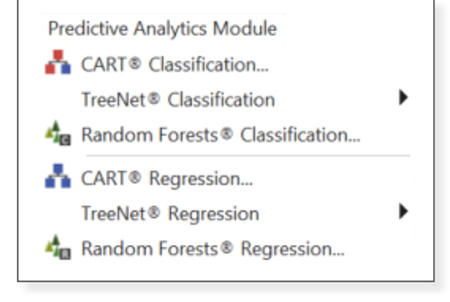 Minitab predictive analytics menu navigation 
